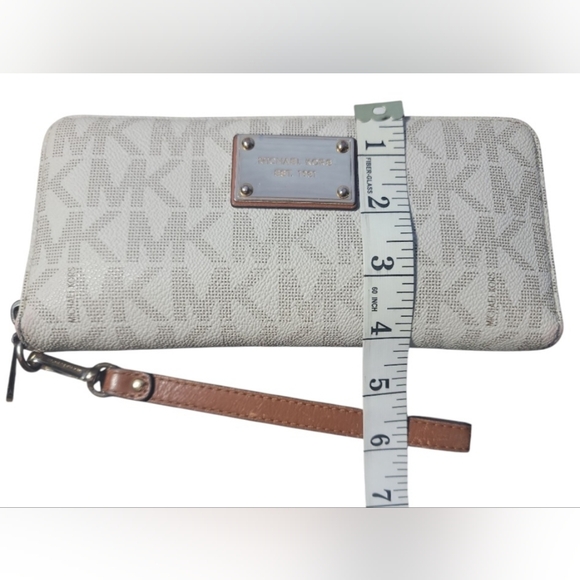 Michael Kors Jet Set Travel Shoulder Bag & Large Wallet Clutch Ivory Brown - Picture 9 of 16